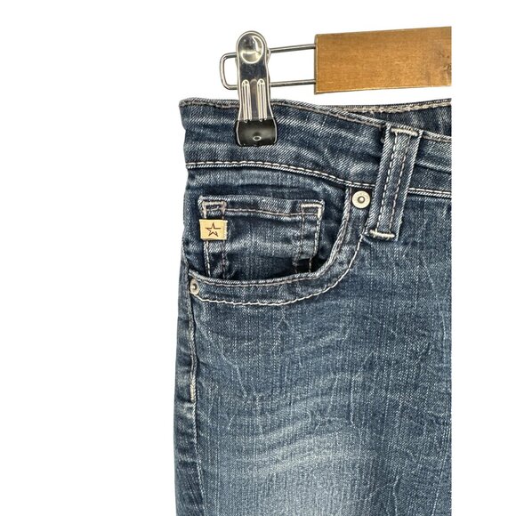 Big Star Kayla Straight Distressed  Jeans With Embroidered Pockets Size 27R - Picture 3 of 13